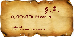Györök Piroska névjegykártya